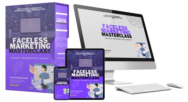 eCover representing Faceless Marketing Masterclass  with 