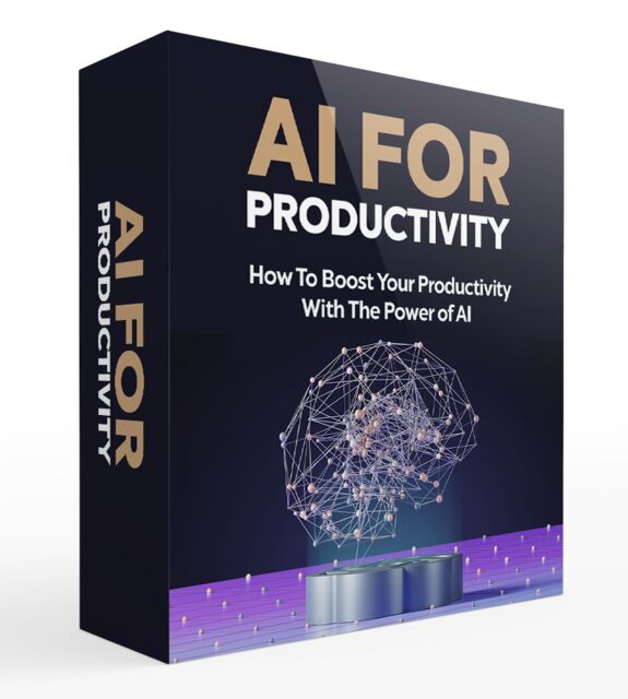 eCover representing AI for Productivity Video Upgrade Videos, Tutorials & Courses with Master Resell Rights