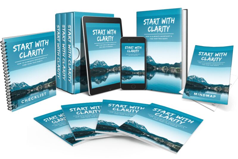 eCover representing Start With Clarity Video Upgrade Videos, Tutorials & Courses with Master Resell Rights