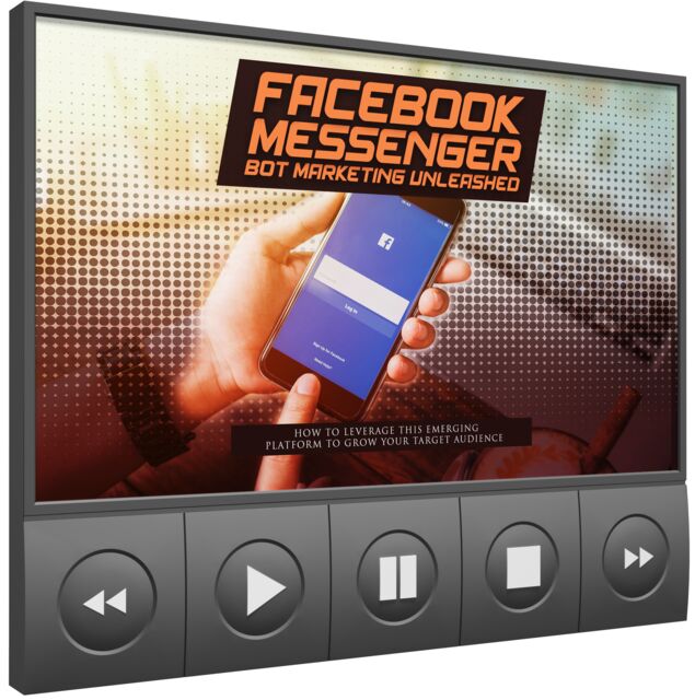 eCover representing Facebook Messenger Bot Marketing Unleashed Video Upgrade Videos, Tutorials & Courses with Master Resell Rights