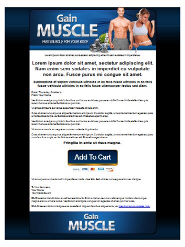 eCover representing Gain Muscle Template  with Personal Use Rights